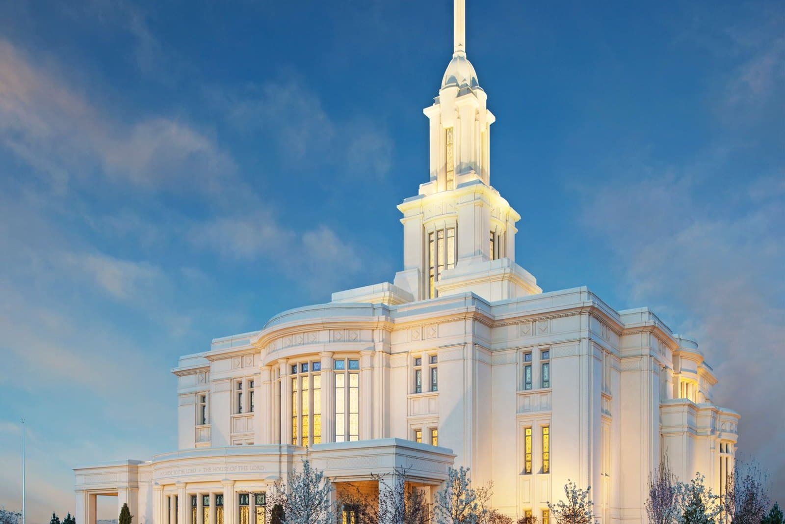 Payson Utah Temple in Utah, shown on its official venue website