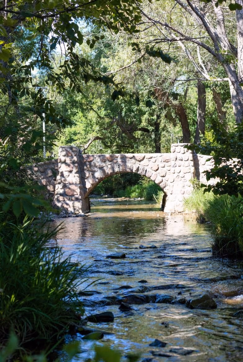 Stone bridge over a creek at Memory Grove in Salt Lake City