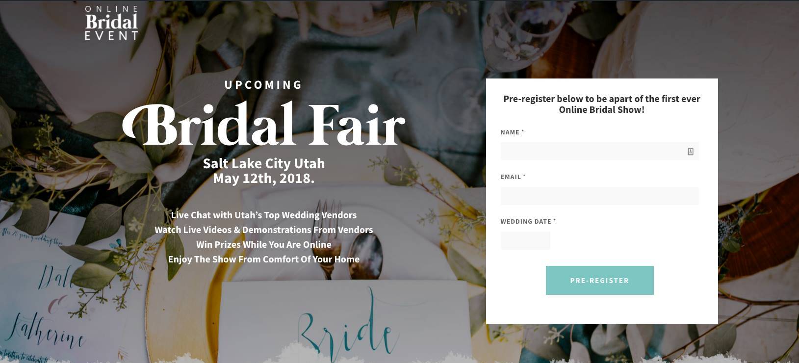 Utah Online Bridal Event