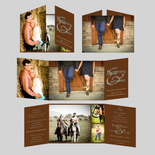 Utah wedding invitations - Watkins Wedding Printing Cards Off Center-Gate 2 Side