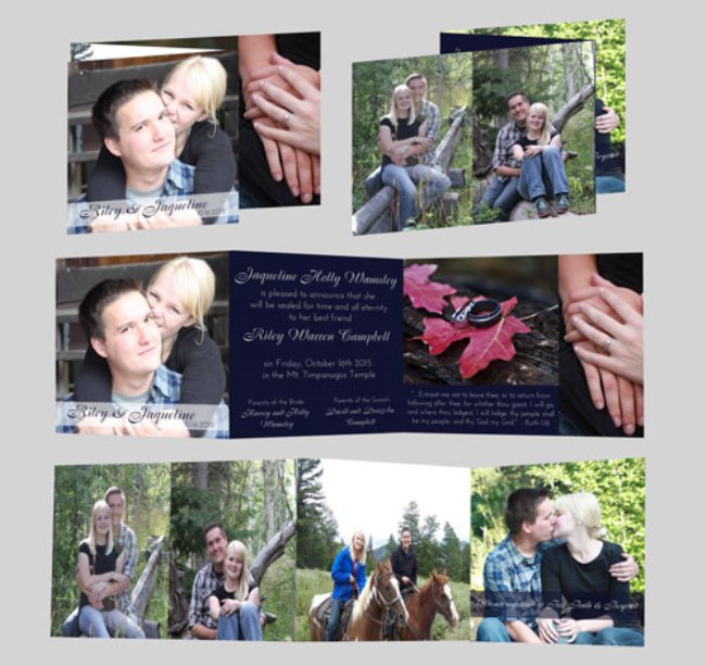 Utah wedding invitations - Watkins Wedding Printing Cards Z Fold 2 Side