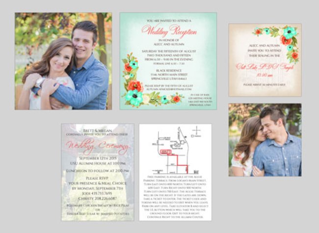 Utah wedding invitations - Watkins Wedding Printing Inserts 2 Side