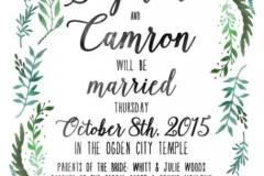 utah announcements Mormon Temple wedding invitation